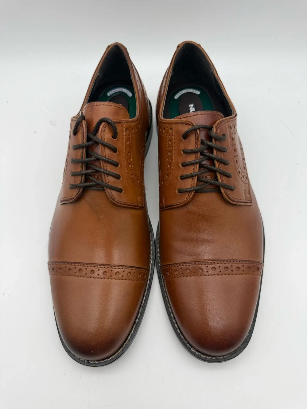 BRAND NEW Nunn Bush Norcross Comfort Gel Cognac Leather 84526-221 Size 9.5 M